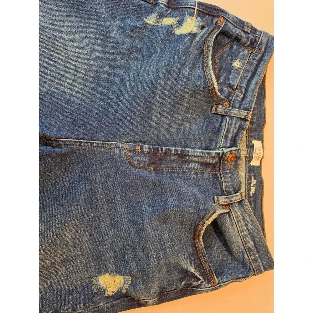 Kensie Jeans The Tessa High Rise Bootcut Distressed Dark Wash Denim Womens 12/31 - Picture 2 of 7